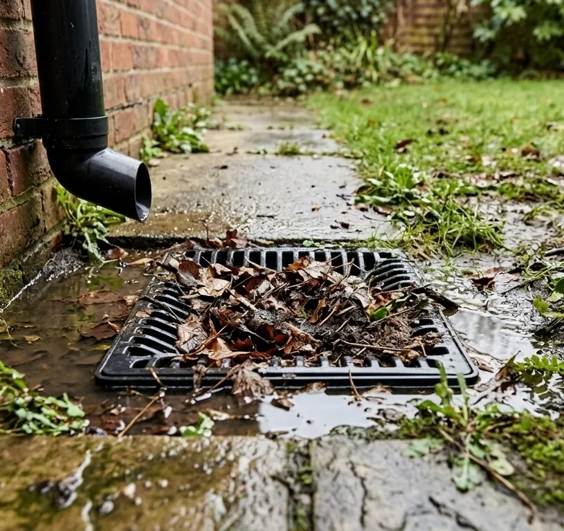 Outside Drain Blockage in Wolverton